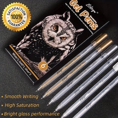 3 Gel Pen Set Silver Nibs 0.8mm & 1mm Drawing Sketching Illustrating