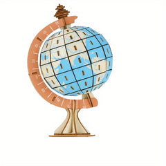 3D Wooden Globe Puzzle Earth Model Building Blocks Toy
