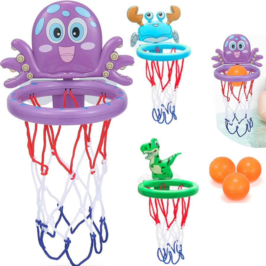 Kids Bathtub Basketball Hoop Set with 3 Balls