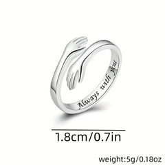Adjustable Couple Hug Ring Wedding Band Wrap Hand Ring Jewelry