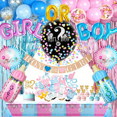 79pcs Gender Reveal Decoration Set with Foil Balloons & Print Balloons