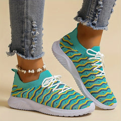 Women's Lace up Sneakers Non slip Mesh Sports Shoes