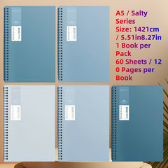 5 Minimalist Wire-O Notebooks Set A5/B5 Lined Memo Pads