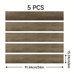 5pcs 6'' X 91 Wood Grain Floor Stickers Non Slip Self Adhesive Wall Stickers