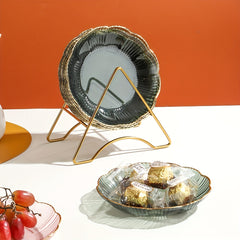 Flower-shaped Bone Dish Golden Edge Plate for Snacks or Fruits
