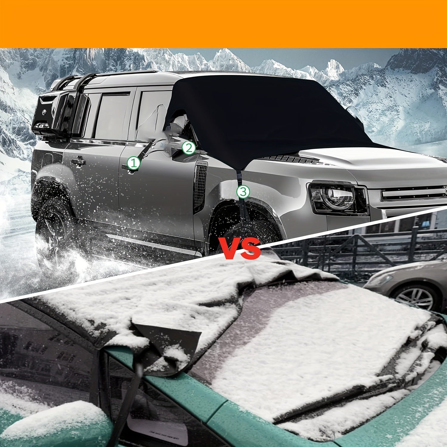 600D Anti-Icing Windshield Cover Waterproof Winter Cover for Cars SUVs Trucks