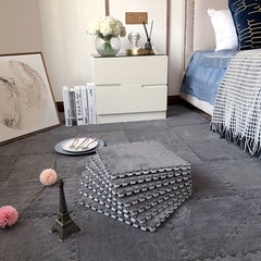 4pcs Soft Velvet Foam Puzzle Floor Mat Washable Plush Puzzle Carpet