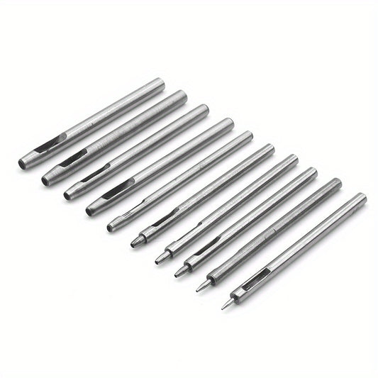 10pcs Leather Hole Punch Cutter Set Leather Working Tools DIY Craft Tool Kit