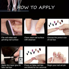 288pcs Matte Press On Nails for Women - Short Oval Frosted False Nails