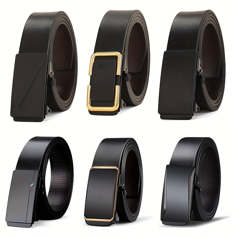 Men's PU Leather Automatic Buckle Business Belt