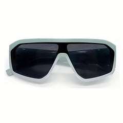 Men's Vintage One Piece Lens Stainless Steel Sunglasses