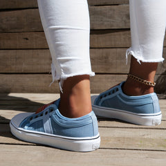 Women's Canvas Slip On Outdoor Sneakers Elastic Band Shoes