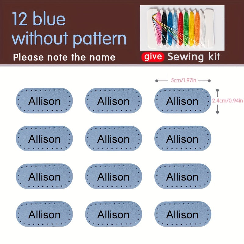 Personalized PU Leather Name Labels For School Clothing