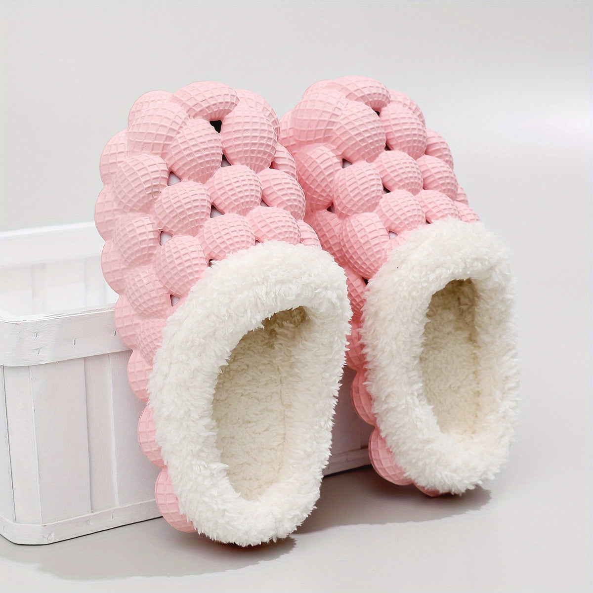 Bubble Plush Slides Slippers Soft Sole Non Slip Shoes