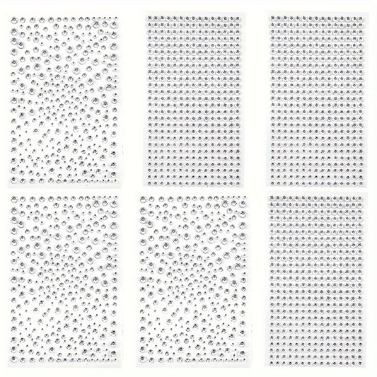 1725pcs Transparent Rhinestone Stickers Sparkling Gemstone Jewelry Stickers