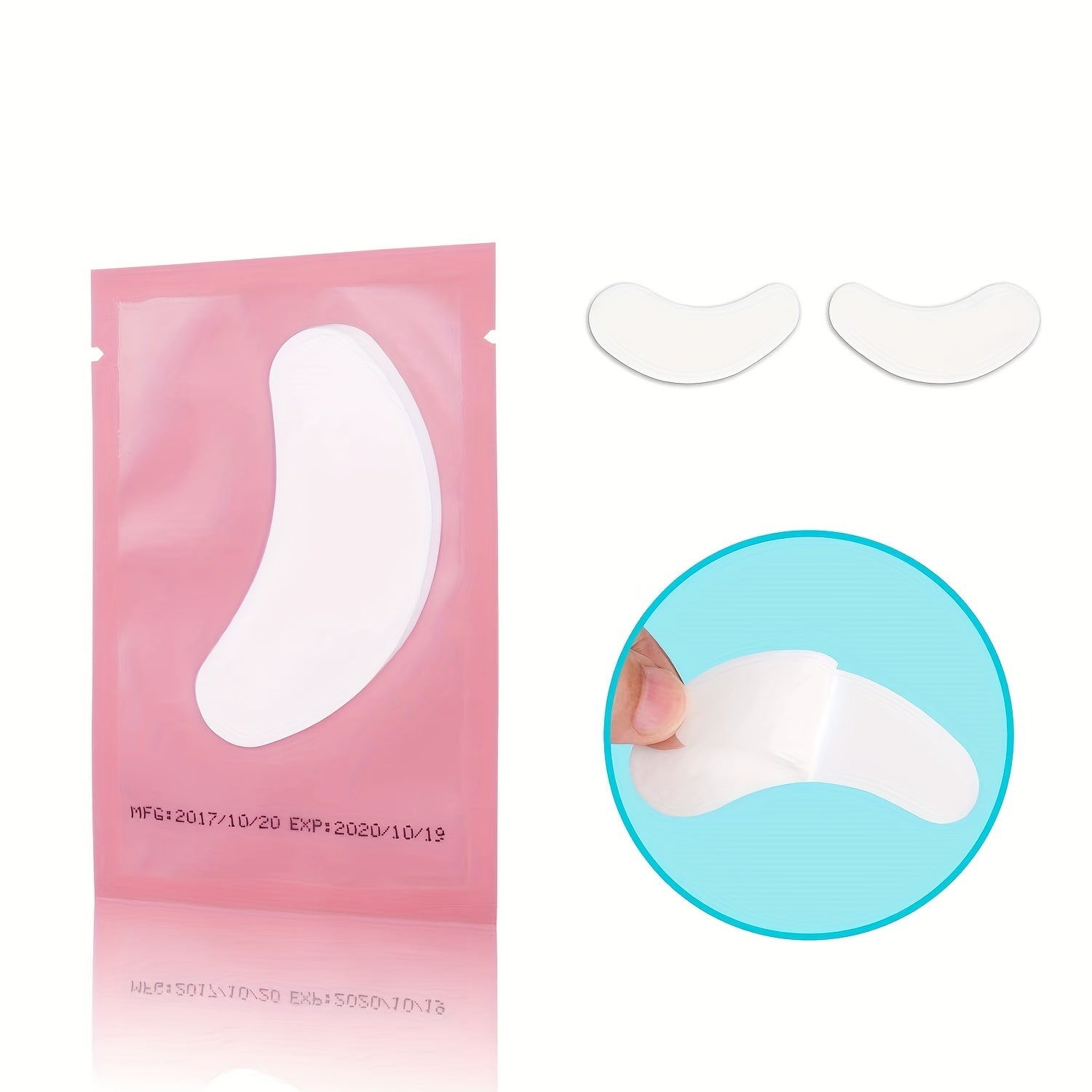 50 Pairs Under Eye Pads & 10Pcs Lash Brush Wands Beauty Tool