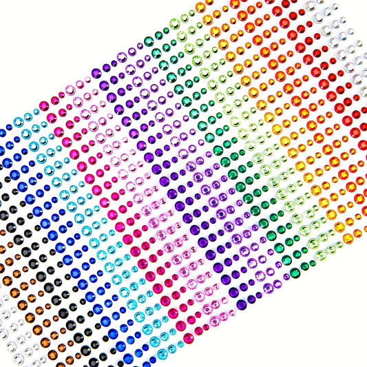 900pcs Rhinestone Stickers 15 Colors DIY Face Nail Makeup 3mm 4mm