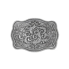 Leisure Western Denim Men's Belt Flower Buckle