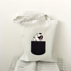 Dog Print Canvas Bag Eco friendly Shopping Bag