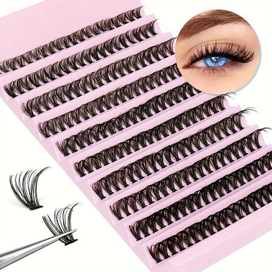 200 Pcs Natural Look Eyelash Extension 9-16mm D Curl Fluffy Fa