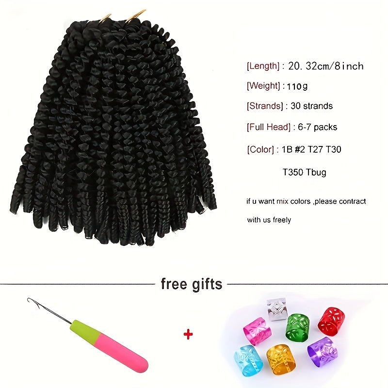 6pack 20 Spring Twist Crochet Braids Extensions 20 32cm Synthetic