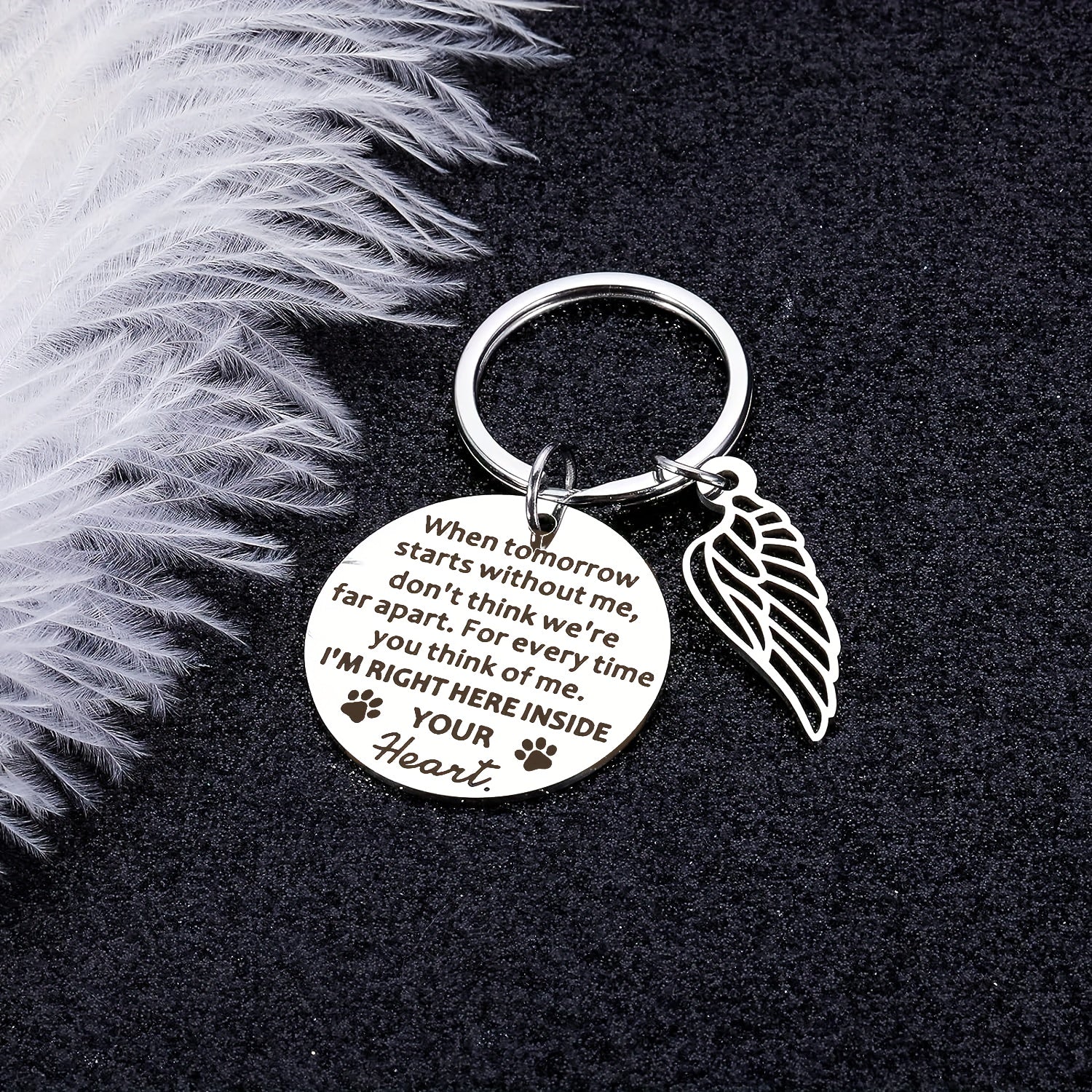 Dog Memorial Keychain Remembrance Gift Bereavement Pet Loss Puppy Sympathy