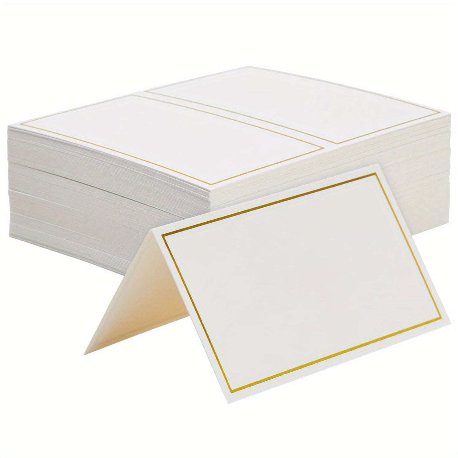 100pcs Gold Foil Border Place Cards for Table Setting Wedding Reception