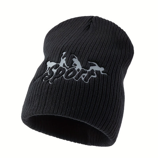 Sport Letter Knitted Hat Beanie... Cycling Coldproof Hat Skiing Hat