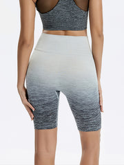 High Waisted Gradient Biker Shorts for Women - Yoga Sports Workouts