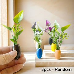 Mini Green Plant Potted Simulation Flower for Dollhouse Ornaments