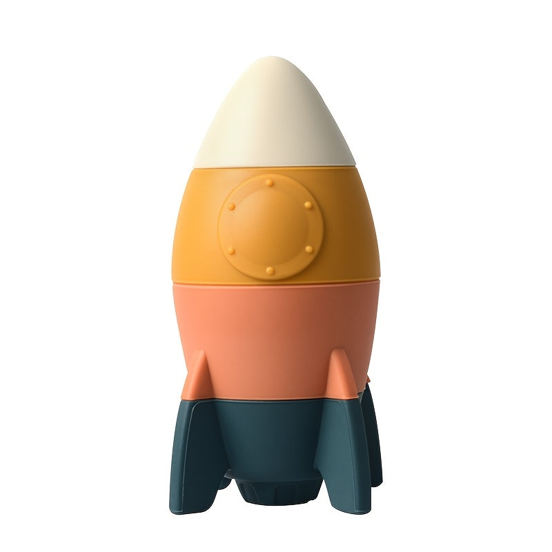 Silicone Rocket Stacking Set for Kids, Interactive Educational Toy