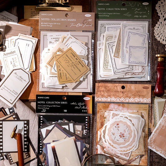 100pcs Vintage Stationery Decorative Paper for Scrapbooking Stamping DIY
