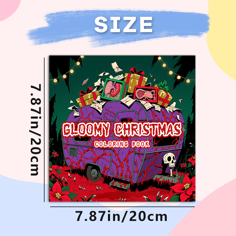 Dark Goth Christmas Adult Coloring Book - Terrifying Holiday Scene