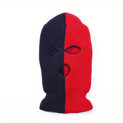 Mens Three Hole Cap Warm Two Knit Cap Cycling Cap