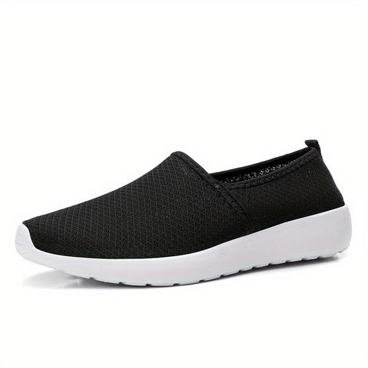 Women's Mesh Flat Shoes Breathable Lightweight Slip On Casual Walking Flats