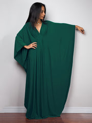 Boho Cover Up Women's Plus Batwing Sleeve V Neck Maxi Beach Dress