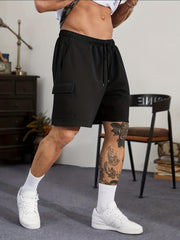 Men's Cargo Short Pants Drawstring Flap Pocket Loose Shorts