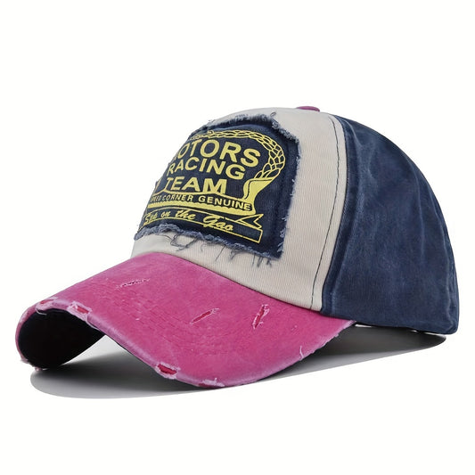 Vintage Patchwork Colorful Jeans Baseball Cap Y2k Style