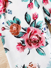 Flower Print Leggings Casual Trousers