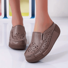 Women's Hollow Out Mules Slip On Platform Shoes