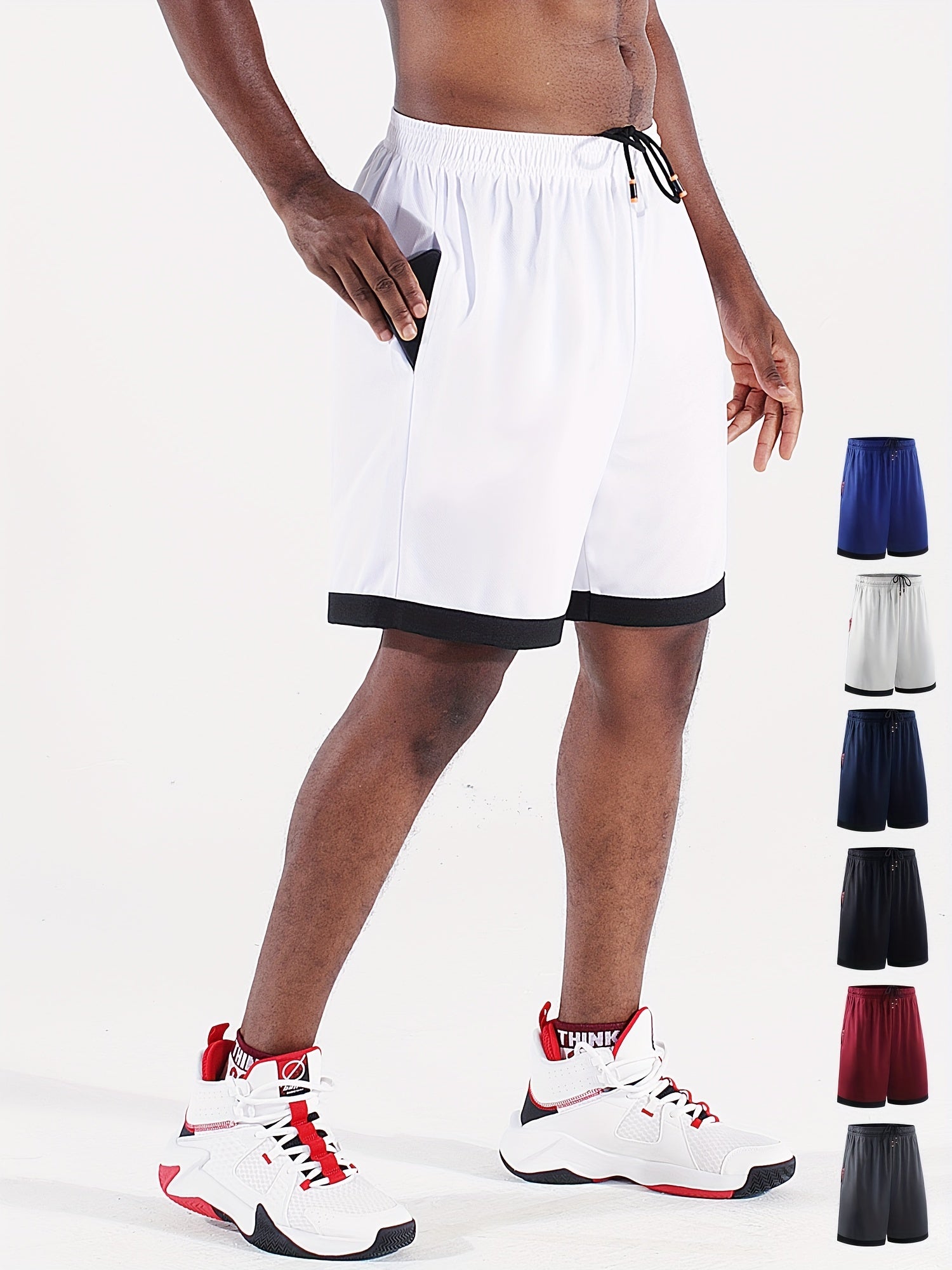 Men's Basketball Shorts Running Marathon Loose Capris Large Casual Mesh