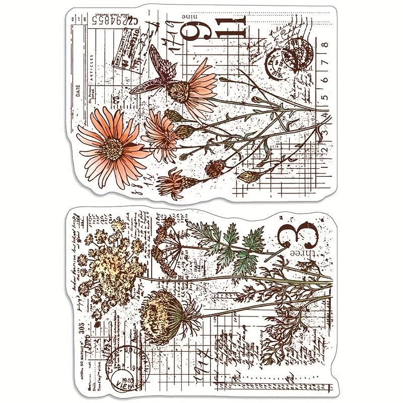 Flower Number Stamps Stencils for DIY Scrapbook, Card Craft Embossing