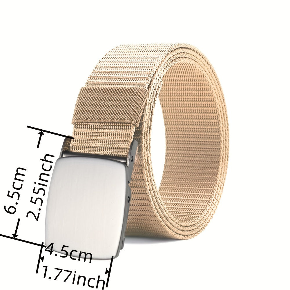Men's Automatic Buckle Nylon Tactical Webbing Canvas Belt