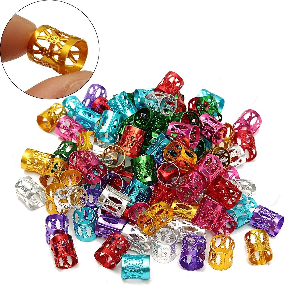 50pcs Dreadlocks Beads Hair Braid Rings Clips Metal Cuffs Hair Jewelry