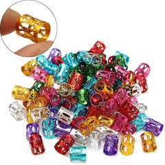 50pcs Dreadlocks Beads Hair Braid Rings Clips Metal Cuffs Hair Jewelry