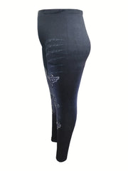  Butterfly Print High Rise Retro Leggings