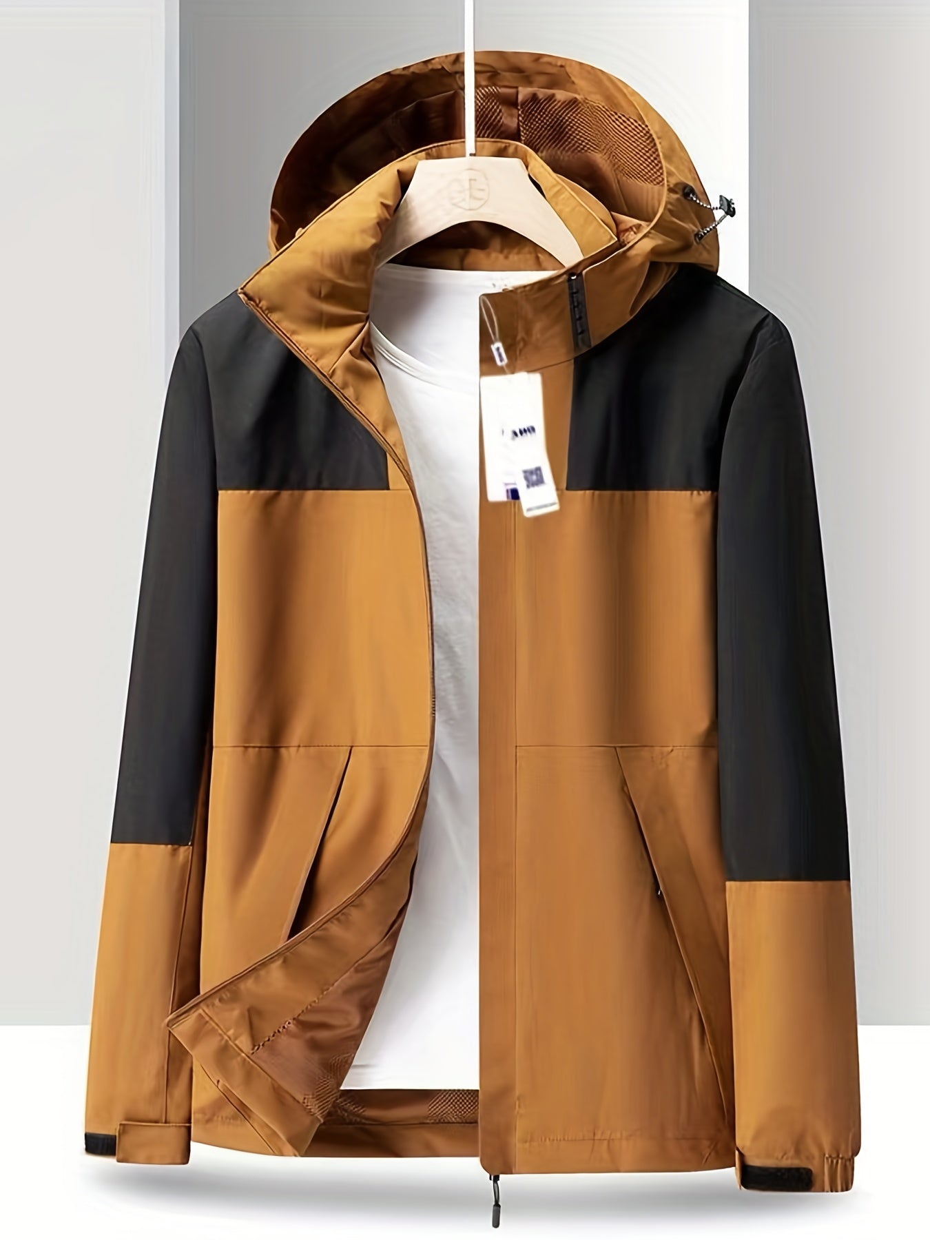 Contrast Block Sport Jacket Windbreaker Men's Casual Coat