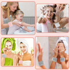 3pcs Plush Hairband Wristband Set for Face Spa, Make Up, Hair