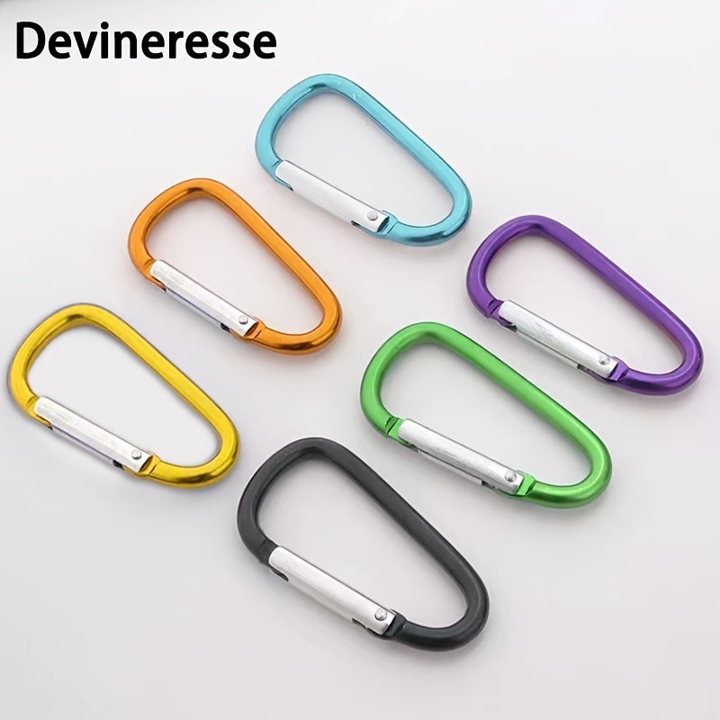 6pcs Carabiner Keychains with D Ring for Camping & Daily Use