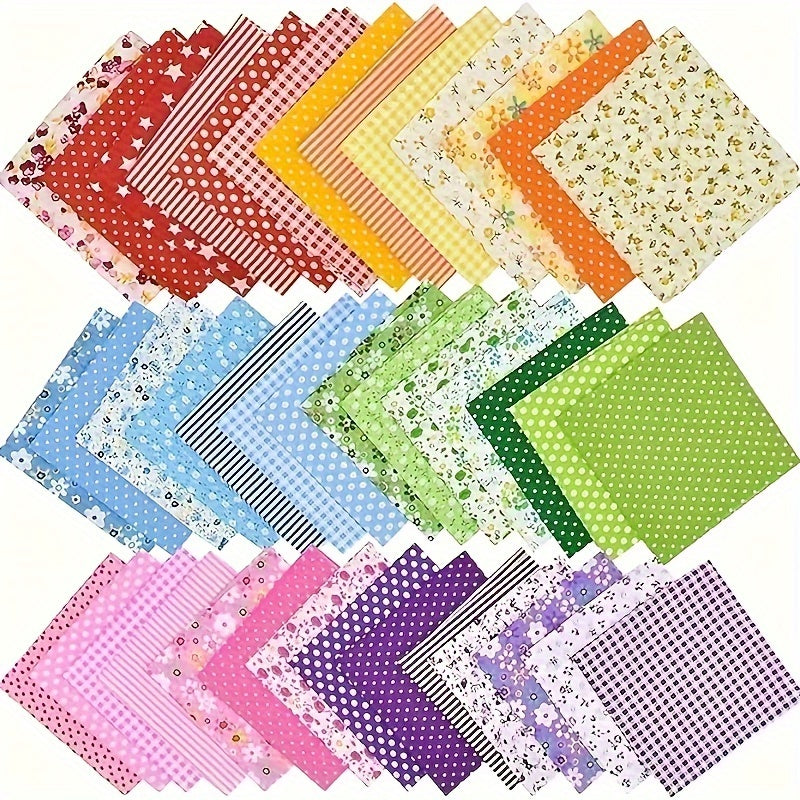 50pcs Squares Patchwork Precut Different Patterns DIY Sewing Mask 5 9in